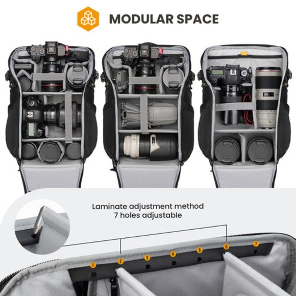 TARION HX-L Camera Backpack (Black, 21L) - Picture 4 of 12